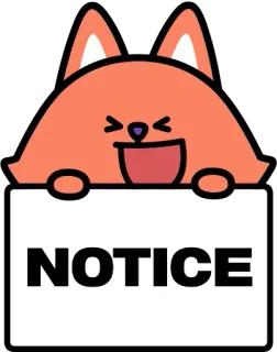🎤 cde5fbf6 NOTICE Avviso, Gatto, Carino, Adesivo, Attenzione telegram sticker