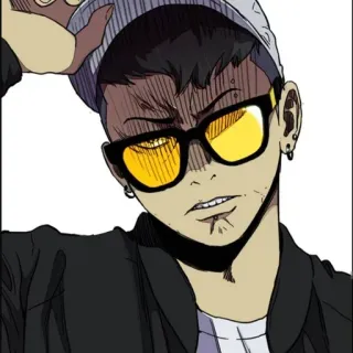 🇨🇼 1dced98b 动漫, 角色, 男人, 眼镜, 帽子, 生气 telegram sticker