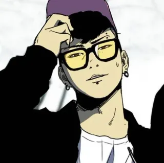 🌩 71867d8a 动漫, 卡通, 人物, 眼镜, 帽子, 男性, 角色 telegram sticker