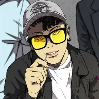 🌩 a8f22a13 动漫, 卡通, 角色, 太阳镜, 帽子 telegram sticker