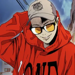 🇨🇼 cf96a383 动漫风格, 卡通, 人物, 男人, 眼镜, 连帽衫 telegram sticker