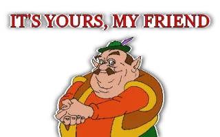 ☺️ 146f2111 Morshu Zelda CD-i IT'S YOURS, MY FRIEND Morshu, Zelda, CD-i, Video game, Meme, É seu, meu amigo, Personagem, Meme da internet telegram sticker