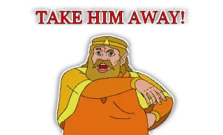 😤 1b30cf31 King Harkinian Zelda CD-i games TAKE HIM AWAY! Rei Harkinian, Zelda, CD-i, levem-no, Meme telegram sticker
