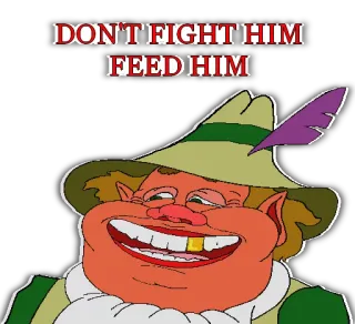 🍗 2e632b82 DON'T FIGHT HIM
FEED HIM Comida, Desenho animado, Engraçado, Meme telegram sticker