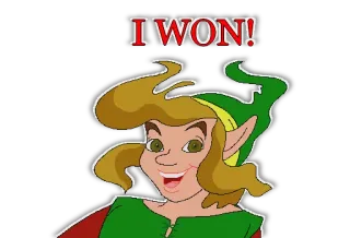 ✌ 41888fa1 Link Legend of Zelda I WON! Link, Legend of Zelda, EU GANHEI!, Video game, Nintendo, Elfo, Personagem de desenho animado telegram sticker
