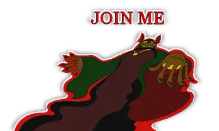 😈 d22a9543 JOIN ME juntar-se, convite, criatura, monstro, gótico, fantasia telegram sticker