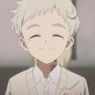 💫 832e2b36 Norman The Promised Neverland Anime, Norman, The Promised Neverland, Anak, Rambut putih telegram sticker