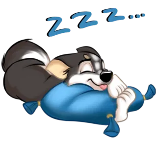 💤 3b372f50 ZZZ... śpiący, pies, kreskówka, słodki, poduszka, śpi telegram sticker