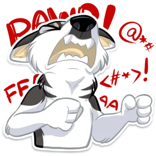 😞 5f3b63ac BAW! @&$! Kreskówka, Zły, Obraźliwy, Przekleństwa, Zwierzę, Pies telegram sticker