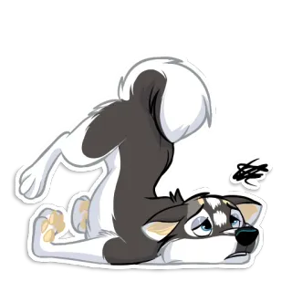 😒 bb5a77ff pies, husky, zwierzę, kreskówka, słodki, naklejka telegram sticker