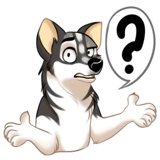 😏 d90ec3c1 pies, pytanie, zmieszany, naklejka, zwierzę, futrzasty telegram sticker