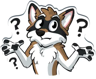 ❓ 0a6919e4 domanda, confuso, animale, cane, peloso, cartone animato telegram sticker
