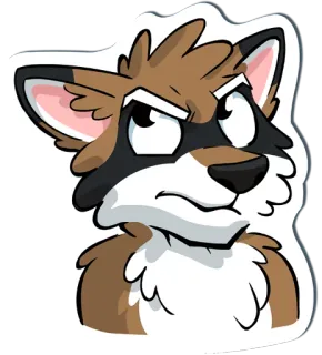 😒 134c9fca procione, furry, cartone animato, animale, adesivo telegram sticker