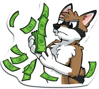💰 1b1e901e soldi, contanti, valuta, ricco, ricchezza, animale, personaggio, cartone animato telegram sticker