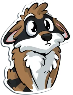 🙁 27351966 procione, animale, cartone animato, carino, fauna selvatica, adesivo telegram sticker