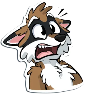 😨 51101641 cartone animato, animale, espressione, shock, carino, adesivo telegram sticker