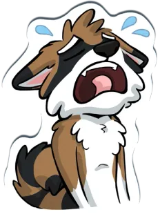 😭 5779d52a procione, piangere, triste, peloso, angosciato, animale, emozione, cartone animato telegram sticker