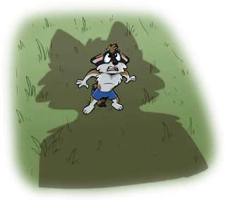 ⬇ 9ccc41f5 animale, cane, ombra, spaventato, cartone animato, antropomorfo telegram sticker