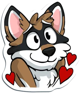 😍 bf3ddb16 volpe, animale, cartone animato, amore, cuore, carino telegram sticker