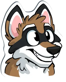 😀 e020691c animale, procione, cartone animato, furry, carino, personaggio telegram sticker