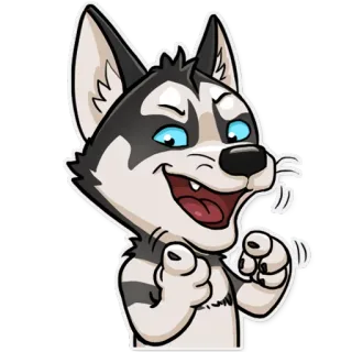 👌 6c1e1e5a หมา, ฮัสกี้, อีโมจิ, สัตว์, การ์ตูน, น่ารัก telegram sticker