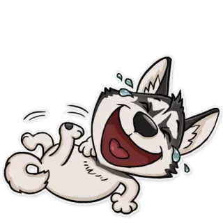 😝 a93be1b5 ฮัสกี้, หมา, หัวเราะ, ความสุข, น่ารัก, การ์ตูน telegram sticker