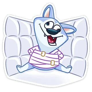 🤪 3dae8b56 cartoon, dog, straightjacket, padded cell, mental health, crazy, humor telegram sticker