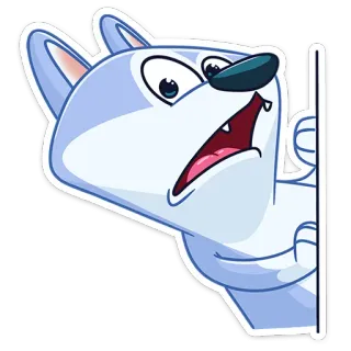😳 a167f6ba wolf, animal, cartoon, sticker, peeking, surprise, fear, character telegram sticker