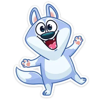 👋 abb39af3 cartoon, dog, animal, husky, cute, sticker, friendly telegram sticker
