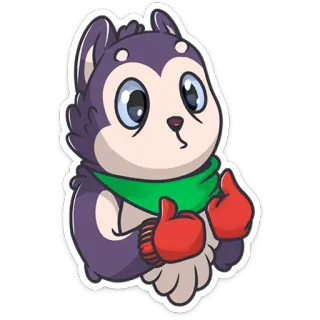 👍 069109c9 Cartoon Hund, Winter, Schnee, süß, Hund, Schal telegram sticker