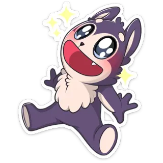 ⭐️ 7cc32229 sticker, cartoon, tier, fröhlich, süß, figur, illustration telegram sticker