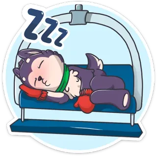 😴 88ffa5c0 Zzz schlafen, Hund, Skilift, Winter, Cartoon, süß, zzz telegram sticker