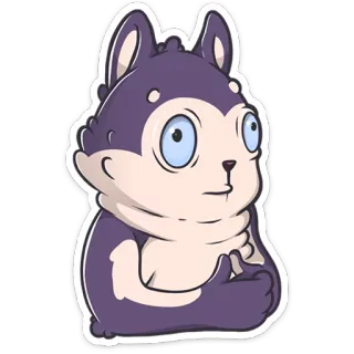 🙏 c392e778 Hund, Husky, Daumen hoch, Tier, Cartoon, Sticker telegram sticker