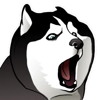 😲 ce2c6e5f 狗, 哈士奇, 尖叫, 梗, 动物 telegram sticker