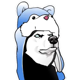 💂‍♀️ f4f06caf 狗, 哈士奇, 帽子, 动物, 可爱, 冬天 telegram sticker