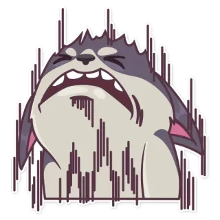 😫 41f82237 chien, contrarié, en colère, dessin animé, autocollant telegram sticker