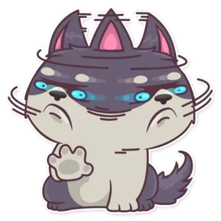 ☹ c6605d9a fâché, chien, dessin animé, mignon, animal, autocollant telegram sticker