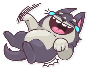😂 ee78edd1 chien, husky, rire, joyeux, dessin animé, animal telegram sticker