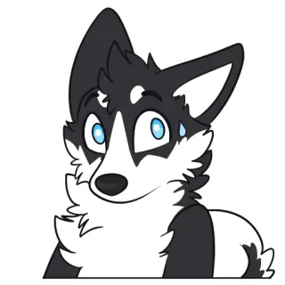 😅 62539f38 ฮัสกี้, หมา, การ์ตูน, มีขน, สัตว์, น่ารัก whatsapp sticker