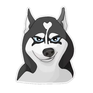 😏 16c9462b 哈士奇, 狗, 卡通, 贴纸, 动物, 宠物 whatsapp sticker