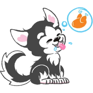 🤤 134d5b80 犬, 動物, 可愛い, 七面鳥, 食べ物, 夢, 漫画, ステッカー telegram sticker
