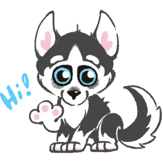 👋 13871bc6 犬, 子犬, ハスキー, 可愛い, 動物, ペット telegram sticker