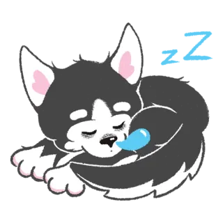 😴 61cf0dd7 Sleepy 犬, 子犬, 眠い, かわいい, 漫画, 動物, ペット telegram sticker