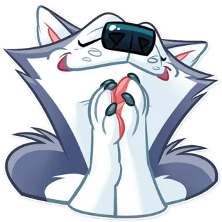 🙏 0d717d91 Hund, Tier, Husky, Aufkleber, Cartoon, süß, fröhlich telegram sticker