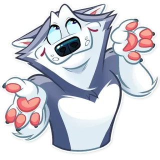 👐 20b30282 Husky, Hund, Tier, Cartoon, Fell telegram sticker