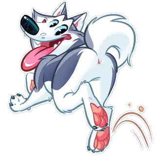 🚶 3b8acfa6 Hund, Cartoon, Tier, süß, lustig, Aufkleber telegram sticker