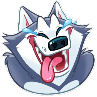 😂 4785dee2 Husky, Hund, lachen, Emoji, Sticker, lustig, Cartoon, Tier telegram sticker