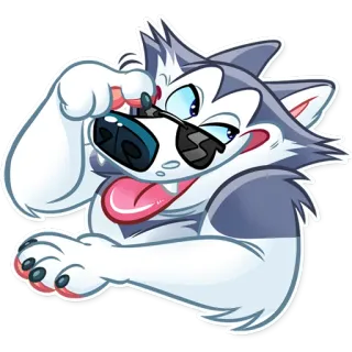 😎 4f915da4 wolf, cartoon, brille, charakter, furry, anthropomorph telegram sticker