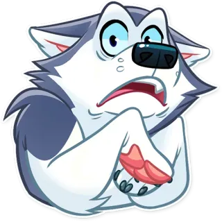 😨 9cbc6d0f Cartoon, Wolf, Hund, Tier, Aufkleber, Angst, Sorge telegram sticker