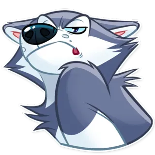 😑 c2526487 wolf, cartoon, tier, sarkastisch, ausdruck, einstellung telegram sticker